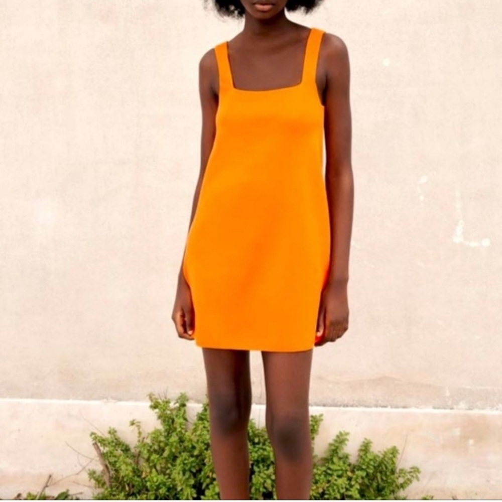 Zara mini dressVibrant Orange Sleeveless